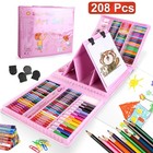 208pcs Drawing Art Kit Art Supplies For 3-12years Old Girls Boys Art Storage Box