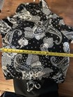 Vtg Black Suit Set Sz 16 Disco 70s Turtle Neck Wide Leg Pants Dead Stock Paisley