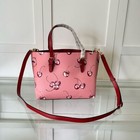 Coach Mollie Tote 25 Canvas Leather Cherry Pink 2way Shoulder Bag