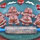 Vtg Ceramic Bisque Christmas Gingerbread Cookies Inserts Basket Boxes Painted