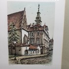 Lithograph Of Famous Prague Synagogue Signed   Numbered Framed