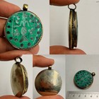 Wonderful Old Stone Intaglio Seal Stone Brass Pendant