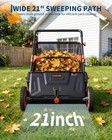 Garvee 21  Manual Push Lawn Sweeper With 4-brush System 3 5cu Ft Leaf Blower Bag
