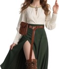  Medieval Faux Leather Belt Bag  Vintage Renaissance Belt Pouch Brown Style A