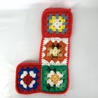 Vintage Granny Square Christmas Stocking Crocheted Handmade Cottagecore Grandma