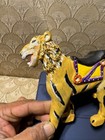 Vintage Wood Carousel Tiger Hand Carved Painted - 7 5 Inches Long