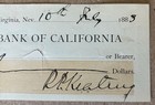 1883 Agency Of The Bank Of California Virginia City Nevada Nv Bank Check Keating