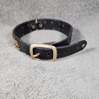 Swiss Ch  eligurt Leather Dog Collar Brass Alpine Cow Motif 18 5    Vintage