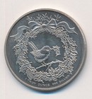 1987 Christmas Snowman 1 One Troy Ounce 999 Silver Round