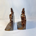 Vintage Cast Metal Heavy Cowboy Horse  Book Ends