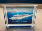 Norwegian Cruise Line Ncl Dawn Glass Block Paperweight Excellent Condition