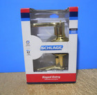 2 Pc Schlage Flair Keyed Entry Door Lever Handle Lock Bright Brass  F51v Fla 505