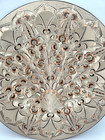 Turkish Copper Wall Plate 16  Hand Engraved Peacock Floral Folk Art Vtg