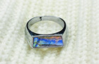 Vintage Mexico 925 Sterling Silver Reversible Abalone Mother Of Pearl Flip Ring