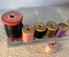 Vintage Sewing Thread Wood Spool Set Of 8