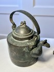 Lot Of 2 Antique 1800   s Swedish Handmade Copper Hearth Tea Pots kettles