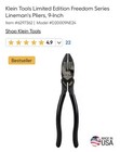 Klein Tools D20009ne24 Limited Edition Freedom Series 9 1 4 Inch Lineman s Plier