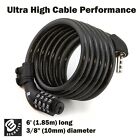 Etronic 6 Ft  Bike Lock Cable - Resettable Combo  Anti-theft Security  black 