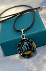 Navajo Sterling Silver Galaxy Storyteller Turquoise Opal Moon Necklace Pendant