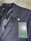 Lauren Ralph Lauren Navy Worsted Wool Stretch Blazer Sport Coat 40l Long