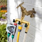 Brass  3 Way Hose Splitter  Heavy Duty  Individual Ball Valves