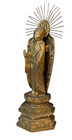 Antique Lida s Japan Postwar Gold Plate   Metal Amida Nyorai Buddha Altar Statue