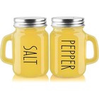 Vintage Glass Salt   Pepper Shakers W  Stainless Steel Lids Kitchen Decor Set Us