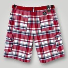 New Ecko Unltd Shorts Mens Size 48 Red Plaid Cargo Belted Classic Fit Big   Tall