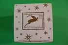 Post Office  Reindeer Stamp - Christmas Ornament - In 0riginal Block Shaped Box