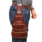 Cowhide Leather Leg Cartridge Belt For Rifle Shells  Hunting Cartridge Holder