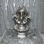 Rare Vintage Cut Glass Decanter With Lion Head Bottle Stopper
