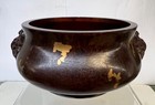 Chinese Antique Bronze Censer   Qianlong  Width 6 1 2 Inches
