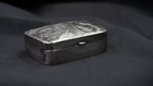 Antique  950 Silver Engraved Snuff Pill Box