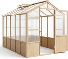 6x10 Ft Wooden Greenhouse Walk-in Wood Frame Green House With Lockable Door