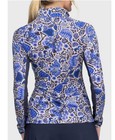 Kastel Denmark Long Sleeve Sun Shirt Navy Foliage Small Blue Beige