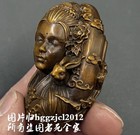 Antique Boxwood Carved Beauty Girl Statue Handcraft Art Sculpture Hand Toy Decor