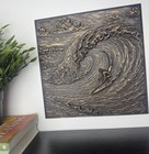 The Wedge Coastal Decor Big Wave 3d 10    X 10    Antique Wall Art Plaque Sign Home