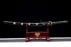 Elegant Blue Black Katana Sharp Japanese Samurai Sword T10 Steel Clay Tempered