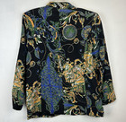 Vintage 80s Silk Blazer Womens 10 Novelty Art To Wear Print Jacket Old Money Lux