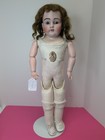 26    Antique German Kestner 195 Dep 13 Bisque Doll Leather Body Fur Eyebrows  l