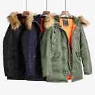 Mens N-3b Winter Alaska Warm Coat Hooded Slim Fit Thick Parka Military Jacket