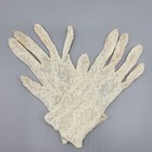 Vintage White Lace Gloves Womens Small Floral Pattern As Is