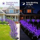 2pack Solar Power Lavender Flower Light Outdoor Garden Landscape Yard Lamp Decor