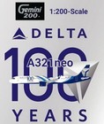Gemini Jets G2dal1399 Delta Airlines Airbus A321neo N589dt Diecast 1 200 Model