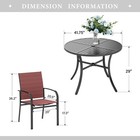 5 Piece Patio Dining Set Outdoor Table Chair Set Garden Furniture W  Round Table