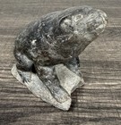 Vintage Signed Inuit Soapstone Otter Sculpture Hand Carved Arctic Folk Art 3 5   