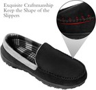 Mens Slippers Microsuede Moccasin Memory Foam House Shoes 10 Black Grey