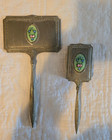 Vintage 1900s Ornate Antique Hand Mirror And Brush Victorian Guilloche Enamel