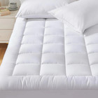 Luxury 4-inch Mattress Topper Quilted Microfiber Cover With 360   Elastic Skirt