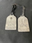 Vtg  2  Pga Member Bag Tag Arnold Palmer s Bay Hill Club Pewter With Leather D15